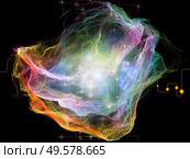 Networking Randomness series. Interplay of organic fractal geometry, network lines and lights on the subject of modern technology and scientific research. Стоковое фото, агентство Ingram Publishing / Фотобанк Лори