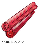 Cinnamon twist stick, drawing view of coffee aroma ingredient, involute canella symbol, element of cooking java drink, eating or drinking, tasty vector. Canella Stick, Coffee Ingredient, Cinnamon Vector. Стоковая иллюстрация, агентство Ingram Publishing / Фотобанк Лори