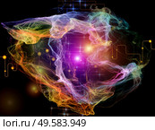 Networking Randomness series. Interplay of organic fractal geometry, network lines and lights on the subject of modern technology and scientific research. Стоковое фото, агентство Ingram Publishing / Фотобанк Лори