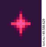 Shiny wye on purple, pixelated light or squared star, equipment of pixel game, laser award, squared spider, space equipment, ultraviolet trophy vector, pixelated cosmic object for mobile app games. Ultraviolet Star, Shiny Award, Pixel Game Vector. Стоковая иллюстрация, агентство Ingram Publishing / Фотобанк Лори