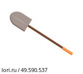 Shovel vector, isolated icon of spade with sharp metal part and wooden handle, flat style element for farming and digging holes, agricultural instrument. Sharp Shovel Farming Tool Instrument Isolated. Стоковая иллюстрация, агентство Ingram Publishing / Фотобанк Лори