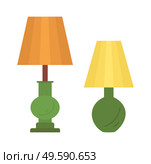 Torchiere lamp designed to stand on floor isolated on white. Vector retro standard lamp, piece of furniture or interior design element in flat cartoon style. Torchiere Lamp designed to Stand on Floor Isolated. Стоковая иллюстрация, агентство Ingram Publishing / Фотобанк Лори