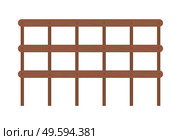Wooden fence vector, isolated construction made of wood flat style plank for animals, constructed decor for farmyard protecting ranges flat style. Fence Made of Wooden Material Farmyard Element. Стоковая иллюстрация, агентство Ingram Publishing / Фотобанк Лори