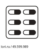 Pills simple medical icon in trendy line style isolated on white background for web apps and mobile concept. Vector Illustration. EPS10. Pills simple medical icon in trendy line style isolated on white background for web apps and mobile concept. Vector Illustration. Стоковая иллюстрация, агентство Ingram Publishing / Фотобанк Лори