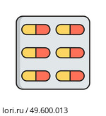 Pills simple medical icon in trendy line style isolated on white background for web apps and mobile concept. Vector Illustration. EPS10. Pills simple medical icon in trendy line style isolated on white background for web apps and mobile concept. Vector Illustration. Стоковая иллюстрация, агентство Ingram Publishing / Фотобанк Лори