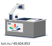 Printing house polygraphy industry isometric design concept with images of printer machine isolated. Professional equipment for advertising agency for color wide-format printing digitally controlled. Printing house polygraphy industry isometric design concept with images of printer machine isolated. Стоковая иллюстрация, агентство Ingram Publishing / Фотобанк Лори