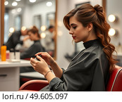 Девушка в салоне красоты. Стоковое AI-изображение, AI-художник Boostport / Фотобанк Лори