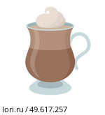 Coffee drink. Cappuccino cup isolated. Vector illustration . Стоковая иллюстрация, агентство Ingram Publishing / Фотобанк Лори