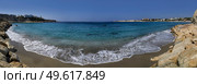 Panoramic photograph of surf in Coral Bay,Cyprus in The Mediterranean                               . Стоковое фото, агентство Ingram Publishing / Фотобанк Лори