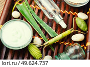 Cosmetic face cream and face roller, massage roller. Cosmetic face cream. Стоковое фото, агентство Ingram Publishing / Фотобанк Лори