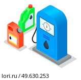Gasoline pump retro design. Fuel container jerrycan near the gas station isolated on white background. Plastic canisters for motor oil. Petrol canister for diesel icon cartoon. Gas station equipment. Gasoline pump retro design. Fuel container jerrycan near the gas station isolated on white. Стоковая иллюстрация, агентство Ingram Publishing / Фотобанк Лори