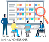Business strategy planning, project management. Tasks planing concept. Business working process, time management and teamwork. Start up plan process. Data analysis and analytic. Kaizen philosophy. Business strategy planning, project management. Tasks planing. Data analysis and analytic. Kaizen philosophy. Стоковая иллюстрация, агентство Ingram Publishing / Фотобанк Лори