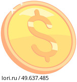 Gold coin with dollar sign isolated on white background. Money penny as symbol of wealth and success. Income and high earnings in coins. Dollar coin vector illustration. Gold in form of penny. Coin with dollar sign. Gold in form of penny as symbol of wealth and success. High earnings in coins. Стоковая иллюстрация, агентство Ingram Publishing / Фотобанк Лори
