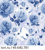 Watercolor pattern with roses and lace patterns. Illustration. Watercolor pattern with roses and lace patterns. Стоковое фото, агентство Ingram Publishing / Фотобанк Лори