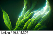 save the green planet concept with fresh geen leafs and electric power lines, clear green energy concept. green planet concept. Стоковое фото, агентство Ingram Publishing / Фотобанк Лори