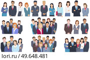 Business team ready to work. Teamwork. Coworkers characters communication. Team building and business partnership. Businessmen people cooperation collaboration. Office workers clerks standing together. Business team ready to work. Teamwork. Coworkers characters communication. Team building. Стоковая иллюстрация, агентство Ingram Publishing / Фотобанк Лори
