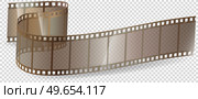 Cinema movie and photography 35 mm film strip template, vector flat element in vintage style. Cinema strip isolated icon with recorded film on tape, cinematography retro photo roll with frames. Cinema movie and photography 35 mm film strip template, vector flat element in vintage style. Стоковая иллюстрация, агентство Ingram Publishing / Фотобанк Лори