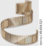Cinema movie and photography 35 mm film strip template, vector flat element in vintage style. Cinema strip isolated icon with recorded film on tape, cinematography retro photo roll with frames. Cinema movie and photography 35 mm film strip template, vector flat element in vintage style. Стоковая иллюстрация, агентство Ingram Publishing / Фотобанк Лори