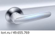 Modern door handle with sleek design and lighting feature for entryways. Современная дверная ручка с элегантным дизайном и функцией подсветки для входных дверей. Стоковое AI-изображение, AI-художник Katsiaryna Repich / Фотобанк Лори