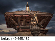 Temples of Durbar Square in Bhaktapur, Kathmandu valey, Nepal. Стоковое фото, агентство Ingram Publishing / Фотобанк Лори