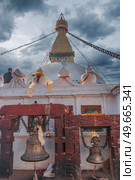 Stupa Boudhanath Sadak in Kathmandu. Nepal. Стоковое фото, агентство Ingram Publishing / Фотобанк Лори