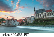 Cesky Krumlov on the Vltava river. Chech republic. Стоковое фото, агентство Ingram Publishing / Фотобанк Лори