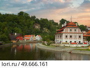 Cesky Krumlov on the Vltava river. Chech republic. Стоковое фото, агентство Ingram Publishing / Фотобанк Лори