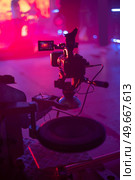 automatic cart for video shooting. TV show recording. Стоковое фото, агентство Ingram Publishing / Фотобанк Лори