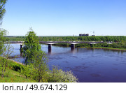 Вид на Старый мост с набережной Грина, город Киров, Россия. Редакционное фото, фотограф Алексей Иванов / Фотобанк Лори