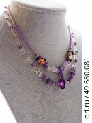stylish  handmade author chokers with amethyst. hobby and fashion concept. Стоковое фото, агентство Ingram Publishing / Фотобанк Лори