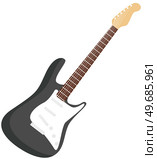 Electric guitar, classic musical instrument musician rocker band isolated on white background. Electronic music equipment with strings and fretboard for playing notes and sounds at rock concert. Electric guitar, classic musical instrument musician rocker band isolated on white background. Стоковая иллюстрация, агентство Ingram Publishing / Фотобанк Лори