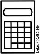 Calculator icon. Electronic computing device for performing operations on numbers or formulas. Device for calculating complex mathematical data. Calculator with buttons with numbers and math symbols. Device for calculating mathematical data. Calculator with buttons with numbers and math symbols. Стоковая иллюстрация, агентство Ingram Publishing / Фотобанк Лори
