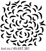 Hand drawn doodle abstract pattern in black and white style, texture background. Figures shape of grange foliage, helix, loops, dots modern textile fabric. Wallpaper design, print with curved lines. Hand drawn doodle abstract pattern in black and white style, texture background foliage, helix, loop, dots. Стоковая иллюстрация, агентство Ingram Publishing / Фотобанк Лори