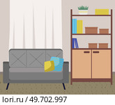 Soft couch. Leisure furniture. Sofa or divan. Arrangement of furniture and layout premises. Living room interior design sofa element. Comfortable lounge. Modern model of settee icon. Luxury divan. Soft couch with colorful pillows vector illustration. Sofa isolated. Стоковая иллюстрация, агентство Ingram Publishing / Фотобанк Лори