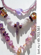 trendy author  chokers  with gemstones  around white background. fashion and handmade concept. Стоковое фото, агентство Ingram Publishing / Фотобанк Лори