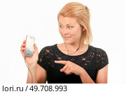 Woman shocked by her phone. Стоковое фото, агентство Ingram Publishing / Фотобанк Лори