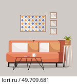 Home office. Interior vector illustration. Work from home. Office had open floor plan, encouraging collaboration among employees Remote work provides freedom to design workspace that suits individual. Home office. Work from home. Furniture in workspace to maximize efficiency and comfort Flat has a minimalist interior. Стоковая иллюстрация, агентство Ingram Publishing / Фотобанк Лори