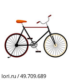 Mens classic black bike isolated on white background. Bicycle side view two-wheeled transport personal vehicle for one cyclist. Sports or walking bike model training pedal cycle for healthy lifestyle. Mens classic black bike isolated. Walking bicycle model training pedal cycle for healthy lifestyle. Стоковая иллюстрация, агентство Ingram Publishing / Фотобанк Лори