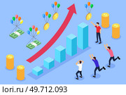 A vector illustration of Inflation Economy Business Finance Concept. Стоковая иллюстрация, агентство Ingram Publishing / Фотобанк Лори