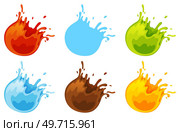 Water and juice splash liquide. Vector Illustration. A spill shape, abstract art formed by chance and circumstance A water splash, lively explosion of liquid energy Fresh juice splashed, refreshing. Water and juice splash liquide. A spill shape, unscheduled painting etched by accident A water splash, exuberant display. Стоковая иллюстрация, агентство Ingram Publishing / Фотобанк Лори