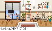 Home office interior. Vector illustration. Freelance or studying concept Workplace room, modern interior, cabinet Business workspace in room interior Workplace modern interior, home or office room. Home office interior. Vector illustration. Designer architect workplace office interior. Стоковая иллюстрация, агентство Ingram Publishing / Фотобанк Лори