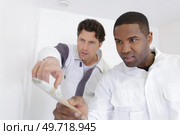 house painters working together at site. Стоковое фото, агентство Ingram Publishing / Фотобанк Лори