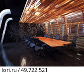modern office interior with rock feature. 3d rendering. modern office interior with rock feature. Стоковое фото, агентство Ingram Publishing / Фотобанк Лори