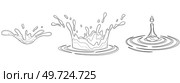 Water and juice splash liquide. Black doodle line. Fresh juice splashed, energetic portrayal of thirst-quenching goodness A wave shape, tribute to oceans persistent dance A drop shape, minimalist. Water and juice splash liquide. A water splash, fleeting spectacle of natures energy Fresh juice splashed, tangy. Стоковая иллюстрация, агентство Ingram Publishing / Фотобанк Лори