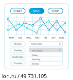 Infographic dashboard. Admin panel. Vector illustrarion The infographic effectively summarized complex data The graph depicted relationship between price and demand The design dashboard was sleek. Infographic dashboard. The template provided standardized format for financial reports. Стоковая иллюстрация, агентство Ingram Publishing / Фотобанк Лори
