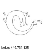 Water and juice splash liquide. One line stroke outline vector Illustration A spill shape, compelling composition arising from moment of disruption A water splash, dynamic display of aquatic motion. Water and juice splash liquide. A drop shape, humble manifestation of liquid state A dripped droplet, solitary actor in. Стоковая иллюстрация, агентство Ingram Publishing / Фотобанк Лори