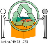 Recycling clothes. Vector illustration. The textile industry has significant influence on fashion and environmental sectors Clothing choices have direct impact on environment The recycling clothes. Recycling clothes. Reuse and recycle old garments to contribute to eco-friendly movement. Стоковая иллюстрация, агентство Ingram Publishing / Фотобанк Лори