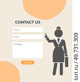 Contact us. Vector illustration. Technology has revolutionized way we communicate and connect with others The Contact Us concept emphasizes importance accessible customer support Discover world. Contact us. If you have any questions, feel free to contact us for more info. Стоковая иллюстрация, агентство Ingram Publishing / Фотобанк Лори