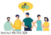 People talking. Vector illustration. Somebodys words can have profound impact on others within their community The people talking concept emphasizes importance open and honest communication. People talking. When people talk, they have opportunity to express themselves and tell their stories. Стоковая иллюстрация, агентство Ingram Publishing / Фотобанк Лори