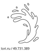 Water and juice splash liquide. One line stroke outline vector Illustration Fresh juice splashed, energetic portrayal of thirst-quenching goodness A wave shape, tribute to oceans persistent dance. Water and juice splash liquide. Fresh juice splashed, tangy explosion of color and taste A wave shape, timeless symbol. Стоковая иллюстрация, агентство Ingram Publishing / Фотобанк Лори